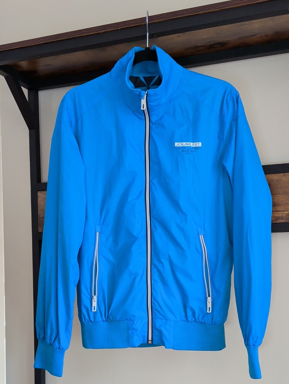 Bright Blue Men's Zip-Front Windbreaker Jacket